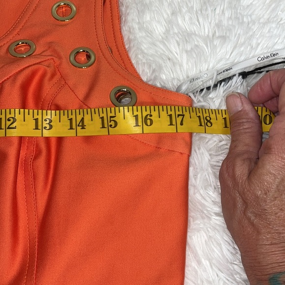 NWT Calvin Klein Fit and Flare Dress with Gold Grommets - Picture 11 of 13